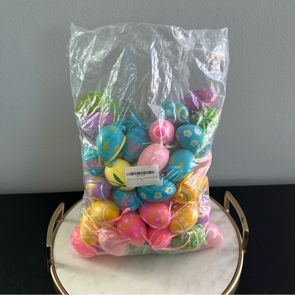 72 Count Easter Eggs Decorations Colorful Spring Bunny Rabbit Egg Hunt with Tie